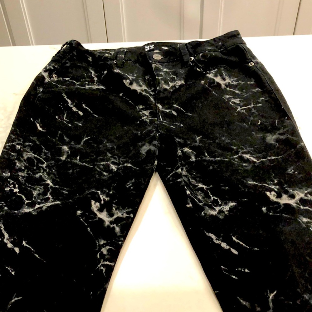 New York and Company black marble jeans